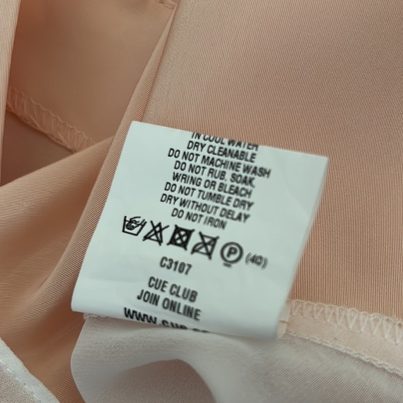 CUE Peach White High Neck Sheer Back Sleeveless Tank Top Blouse - Picture 13 of 13